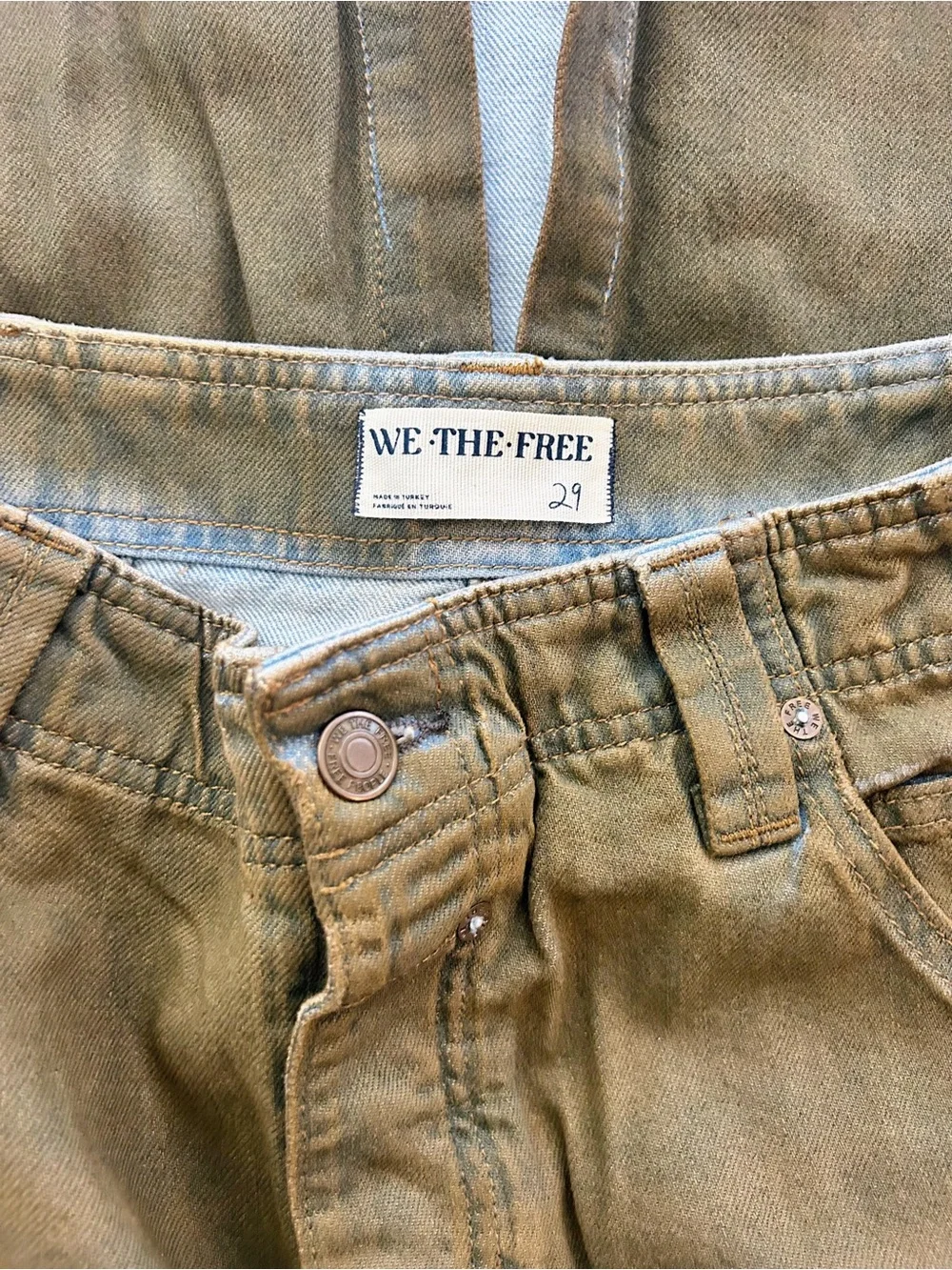 Free People Harmonica Coated Denim Maxi Skirt Sz. 28